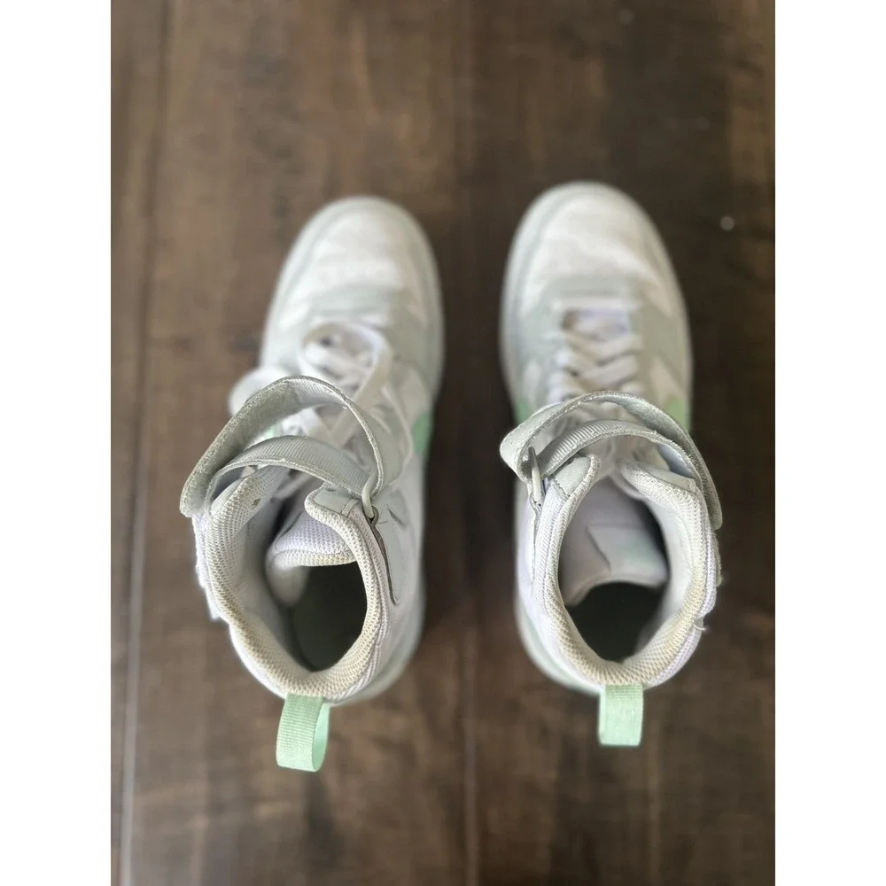 NIKE SIZE 6.5‎ YOUTH All Day Play High Top Sneakers White Mint Gray CD7782-011 - Picture 6 of 9